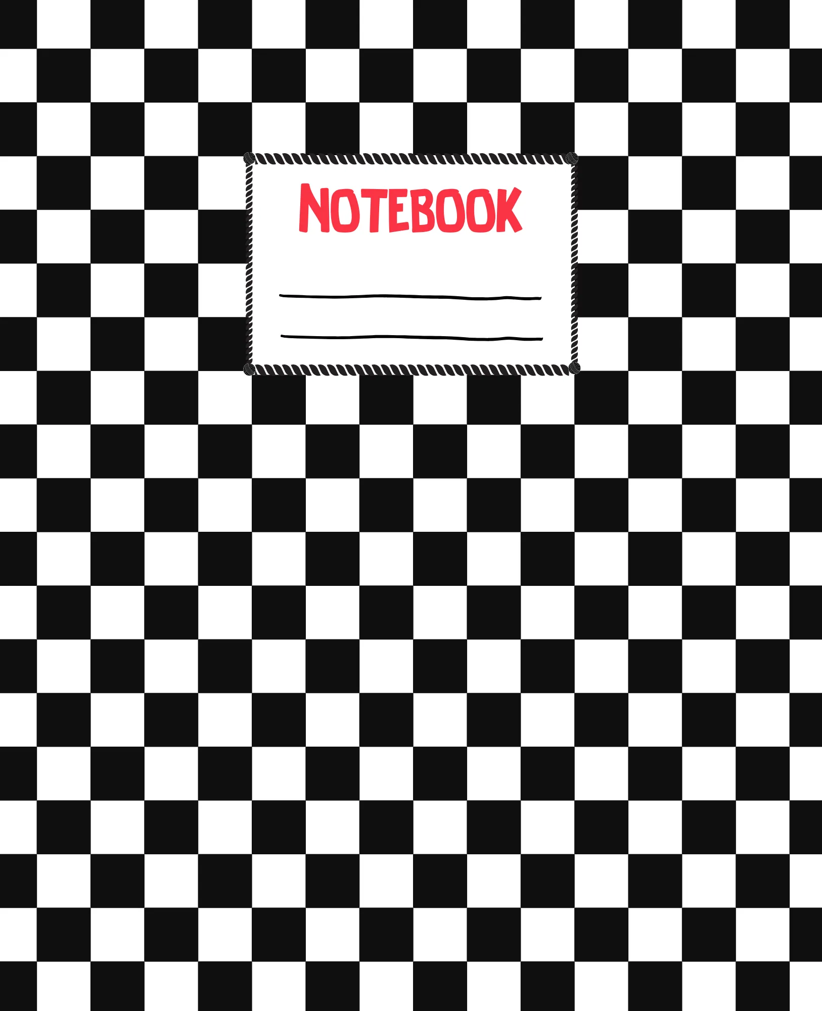 Black and White Checkerboard Notebook cover