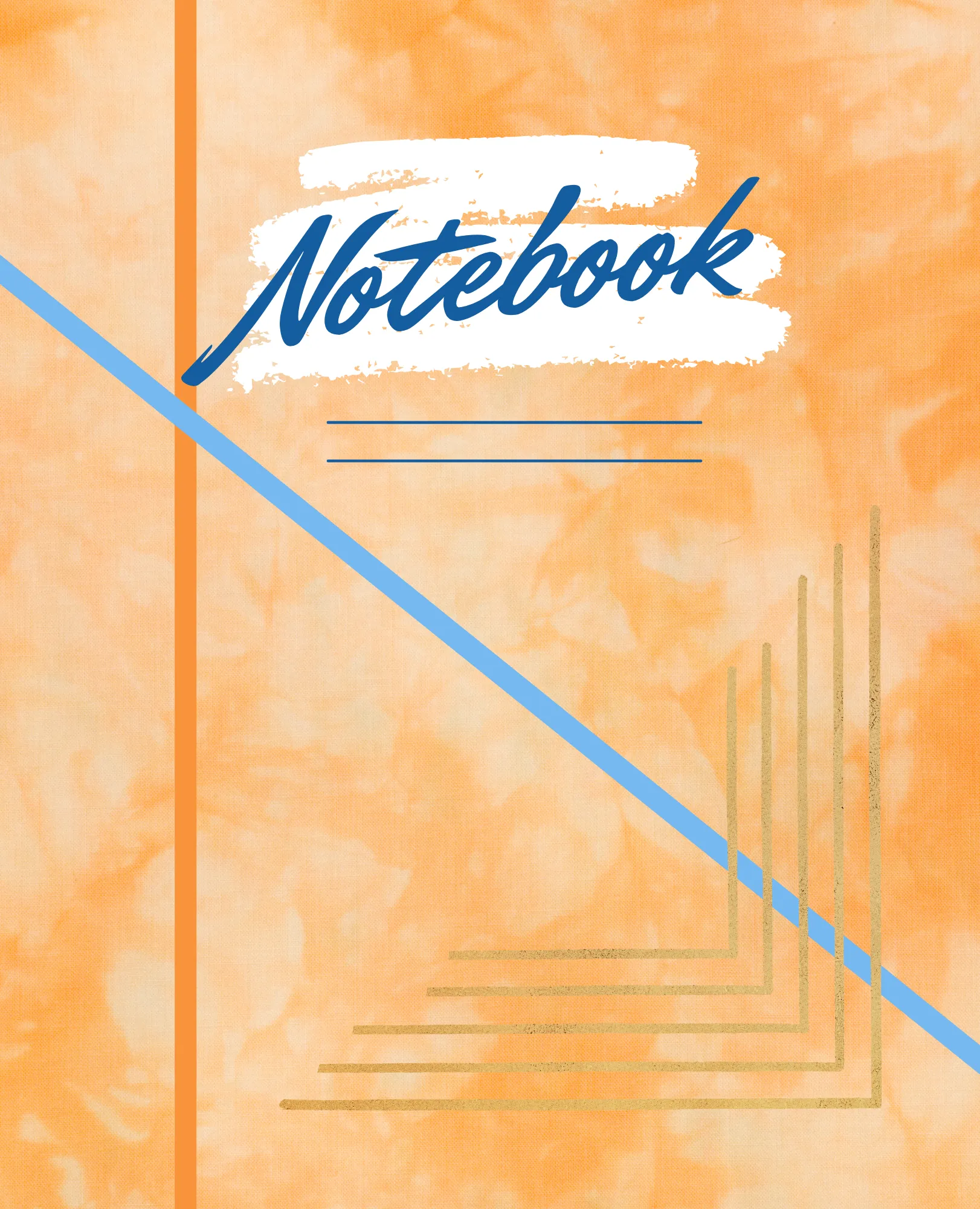 Orange and White Tie-Dyed Notebook cover