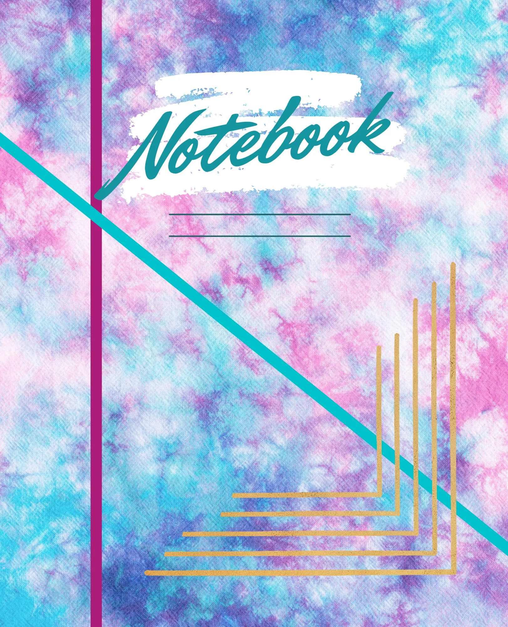 Pink, Purple, and White Tie-Dyed Notebook cover